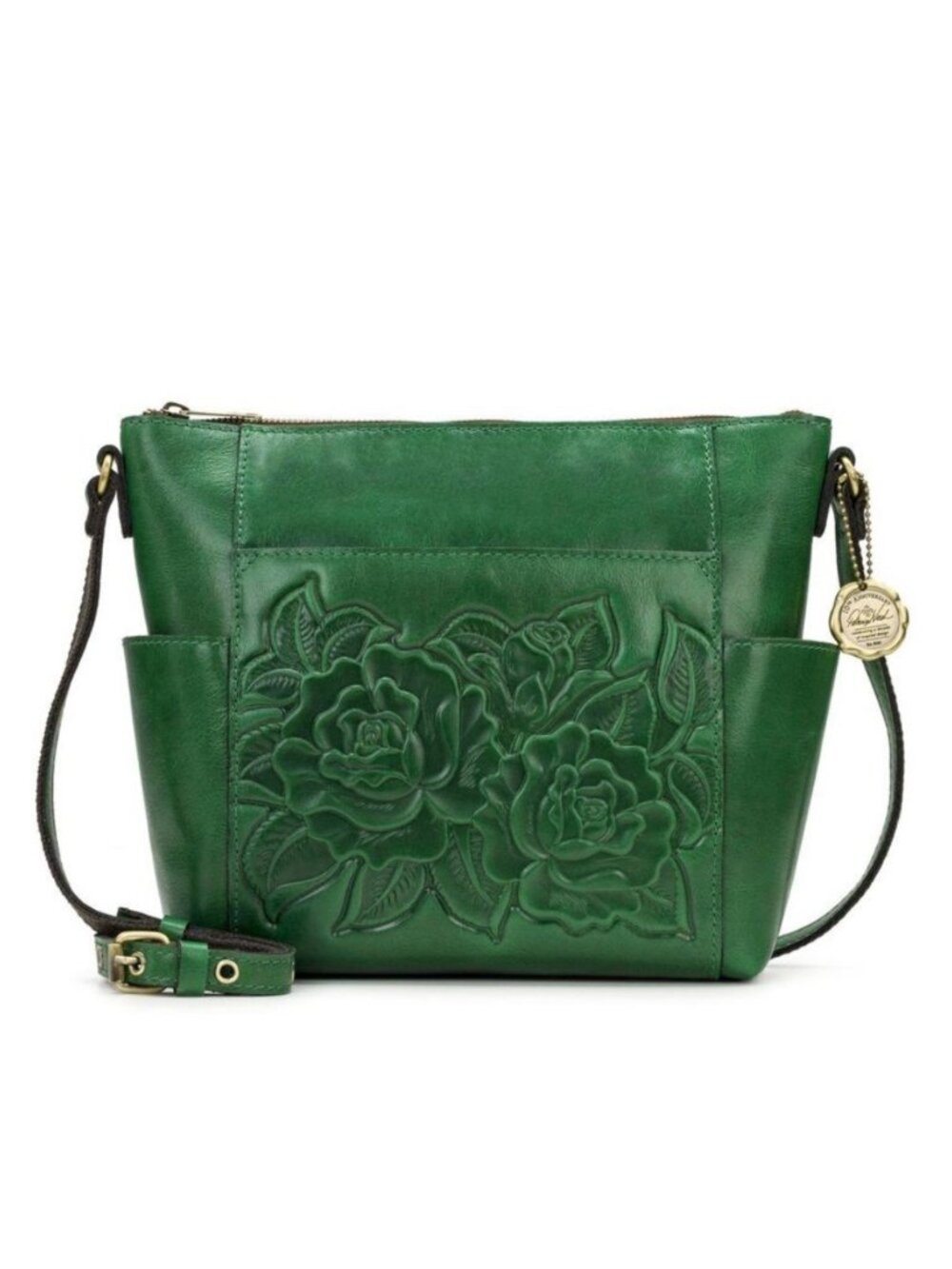 Patricia Nash Aveley Leather Crossbody bag with floral embossed design